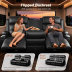 RV Loveseat Recliner Sofa, Oversized Massage Wall Hugger 3-Seater Recliners - Image 3