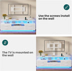 BTHFST TV Stand with Mount for 45/55/65/70 inch TVs, 51.2" LED TV Stand with - Image 7