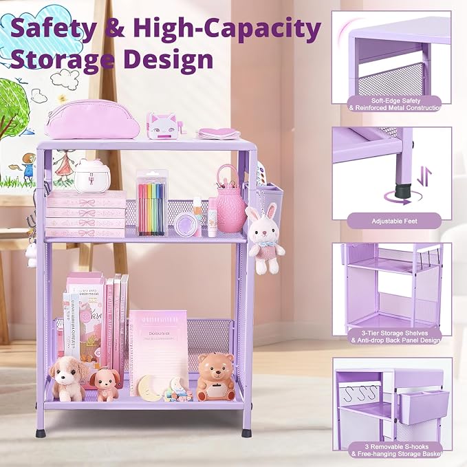 ECOLOVI Kids Nightstand 19in High - Image 6
