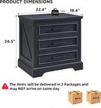 ACCOHOHO Farmhouse Nightstands Set of 2, 22 Inch Wide End Table - Image 3