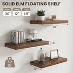 Dreamland Floating Shelves for Wall, 2 Pack Rustic Wooden Wall Shelves - Image 3