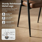 HNY Modern Dining Room Arm Chairs Set of 6, Retro Faux Leather Upholstered - Image 5