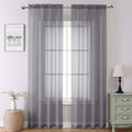 Charcoal Grey Sheer Curtains 90 Inches Long 2 Panels, Light Filtering Voile by Lecloud