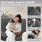 Arfntevss Sectional Couch Covers L Shape Couch Cushion Covers Slipcovers Fitted - Image 2