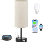 Fenmzee Beige Touch Table Lamp for Bedroom - Image 6