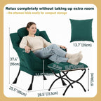 Lazy Chair with Ottoman, Large Accent Chair with Ottoman and a Throw Pillow - Image 2