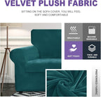 ZNSAYOTX Oversized Velvet Couch Cover 4 Piece Stretch Sofa Covers - Image 3
