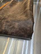 Brown Vintage Distressed Soft Faux Leather Fabric PU Peta Approved Vegan - Image 4