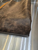 Brown Vintage Distressed Soft Faux Leather Fabric PU Peta Approved Vegan - Image 2