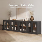 BELLEZE 2 Tier Bookshelf with Arched Glass Door - Image 3