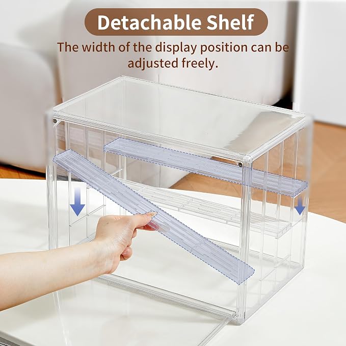 3 Pack Display Case for Collectibles 4 Layer Updated Adjustable Acrylic Display - Image 2