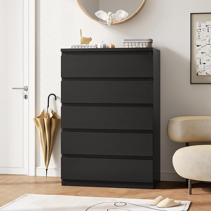 Jocoevol Black 5 Drawer Dresser - Image 10