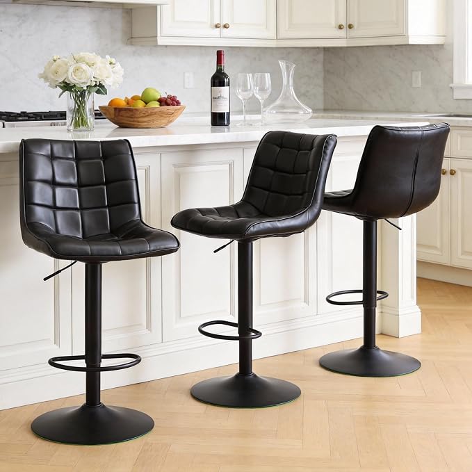 FIRAVOE Bar Stools Set of 3, Adjustable Counter Height Barstools 24"-33" by FIRAVOE