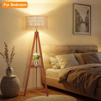 OUTON Boho Rattan Tripod Floor Lamp - Image 9