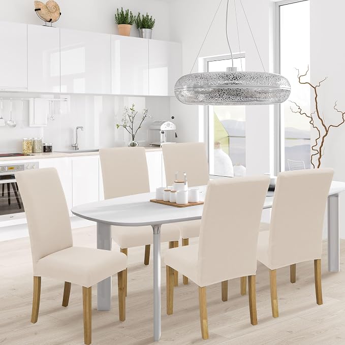 BIETYONE Stretch Dining Chair Covers Set of 6, Soft Removable Washable Kitchen - Image 2