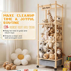 Stuffed Animal Storage with Toys Tray, 57In Large Wooden Stuffy Plushies - Image 7