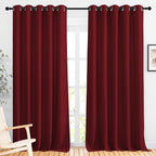 NICETOWN Burgundy Red Sliding Door Curtains 2 Panels Set 118 inches Long by NICETOWN