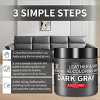 Leather Recoloring Balm, 8.5oz Leather Color Restorer, Dark Gray Leather Repair - Image 4