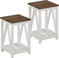 ChooChoo Farmhouse End Table, Rustic Vintage End Side Table by ChooChoo