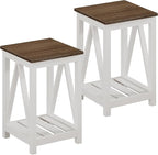 ChooChoo Farmhouse End Table, Rustic Vintage End Side Table by ChooChoo