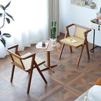 Furlide Rattan Dining Chairs Set of 2, Mid-Century Accent Armchair, Wicker Chair - Image 2