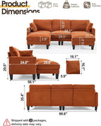 Karl home 99.6" Sectional Sofa, U-Shaped Chenille Upholstered Couch - Image 2