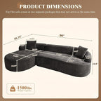 99" Curved Sectional Sofa with Chaise, Modern Boneless Couch with Deep Seat - Image 2