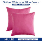 MIULEE Pack of 2 Decorative Outdoor Solid Waterproof Throw Pillow Covers Faux - Image 6