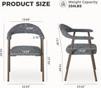 DUMOS Dining Chairs Set of 2, Linen Fabric Upholstered Kitchen Side Chairs - Image 2