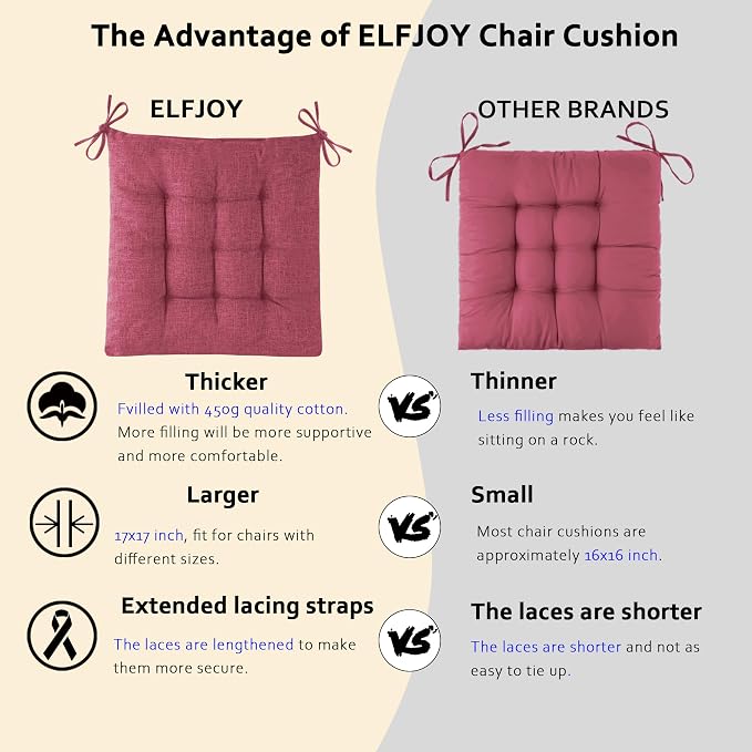 ELFJOY Rocking Chair Cushion Large Rocking Chair Pads - Image 3