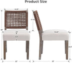 LZAREAL Farmhouse Dining Chairs Set of 2 Linen Fabric Upholstered Accent Side - Image 2