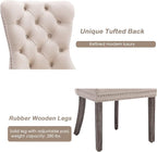 KCC Velvet Dining Chairs Set of 6, Upholstered High-end Tufted Dining Room Chair - Image 7