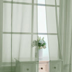 Sage Green Sheer Curtains 78 Inches Long 2 Panels - Image 2