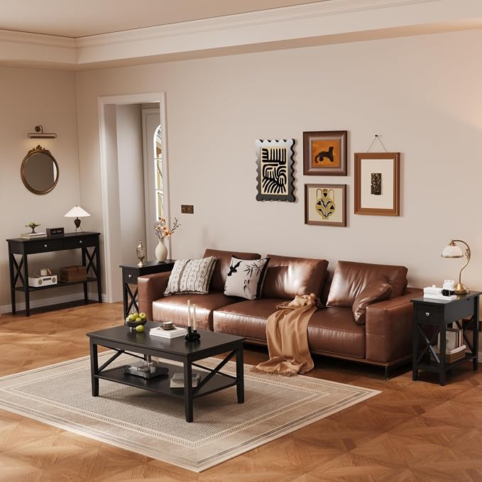 ChooChoo Console Table with Drawers, Narrow Wood Accent Sofa Table Entryway - Image 9