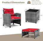 Tangkula 5 Pieces Patio Conversation Set, PE Wicker Rattan Outdoor Furniture Set - Image 4