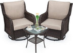 Towallmark Outdoor Swivel Wicker Glider Patio Chairs - Image 9