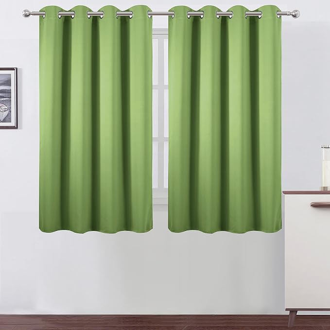Light Green Thermal Blackout Curtains/52 x 54 Inch/Set of 2 Panels Room by Lemomo