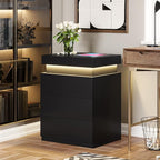 ADORNEVE Nightstand with Charging Station and LED Lights, Night Stand with - Image 6