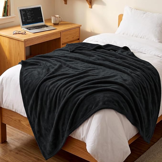 Utopia Bedding Soft Fleece Bed Blanket Twin XL Size Black | College Dorm Room - Image 6