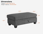 CHIC HOUSE Middle Module for Modular Couch, Corduroy Customizable Chaise - Image 2