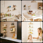 Oak Floating Shelves for Wall, Kitchen & Living Room Decor Display, for Plants - Image 9