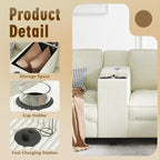 KEIKI 133" L-Shaped Oversized Corduroy Modular Sectional Sofa - Image 6