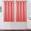 Coral Blackout Curtains 52 x 54 Inch Length/Set of 2 Curtain Panels/Thermal by Lemomo