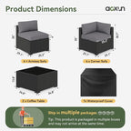 Aoxun 10 Piece Patio Furniture Set Wicker Rattan Patio Sectional Sofa Set - Image 2