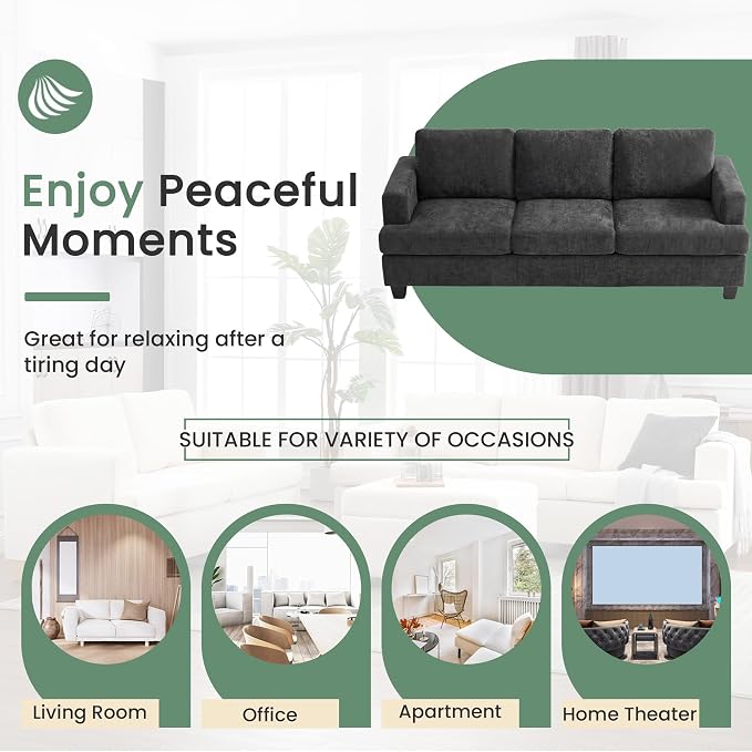 YOUDENOVA 2 Piece Set Comfy Sofa Couch, 2 3-Seater Sofa - Image 7