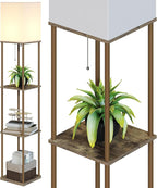 SUNMORY Floor Lamp with Shelves, Modern Square Shelf Lamps, Display Shelf - Image 7