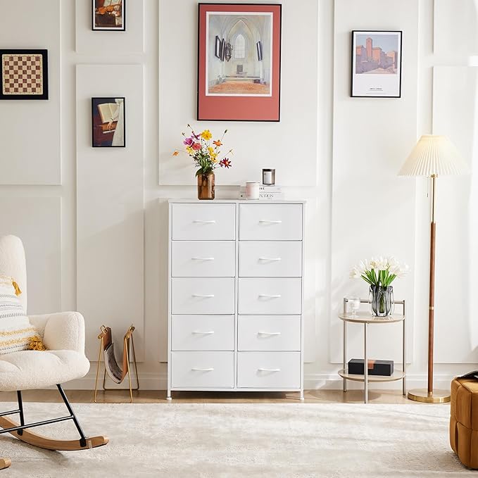 DUMOS Dresser for Bedroom, 10 Storage Drawers, Wide Fabric Closet Chests - Image 2