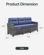 Luxury Outdoor Furniture, 6-Inch Thick Cushion Patio Sofa, Oversized Comfort - Image 2