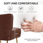 Modern Leather Accent Chairs Set of 2, Vintage Slipper Chair - Image 8