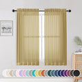 Sheer Curtains 54 Inch Length 2 Panels Set by OWENIE